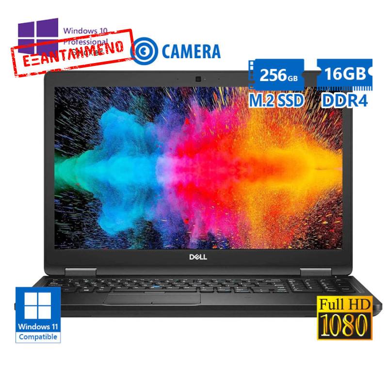 Dell Latitude 5590 i5-8250U/15.6”FHD/16GB DDR4/256GB M.2 SSD/No ODD/Camera/10P Grade A Refurbished L