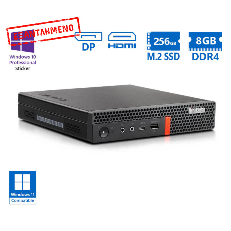 Lenovo ThinkCentre M920q Tiny i5-8500T/8GB DDR4/256GB M.2 SSD/No ODD/10P Grade A Refurbished PC