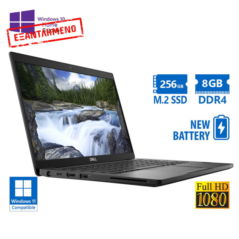 Dell (A-) Latitude 7390 i5-8350U/13.3``FHD/8GB DDR4/256GB M.2 SSD/No ODD/New Battery/10H Grade A- Re