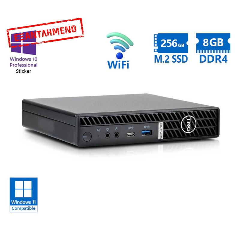 Dell (A-) Optiplex 7080 DM WiFi i5-10500T/8GB DDR4/256GB M.2 SSD/No ODD/10P Grade A- Refurbished PC