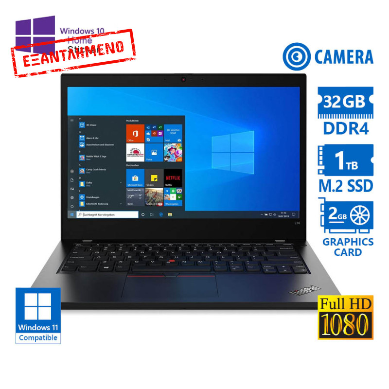 Lenovo ThinkPad T14 Gen 1 i7-10610U/14”FHD/32GB DDR4/1TB M.2 SSD/CeForce MX330 (2GB)/No ODD/Camera/1