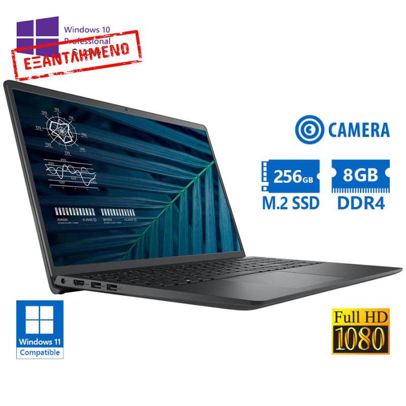 Dell (A-) Vostro 15 3510 i3-1115G4/15.6``FHD/8GB DDR4/256GB M.2 SSD/No ODD/Camera/10P Grade A- Refur