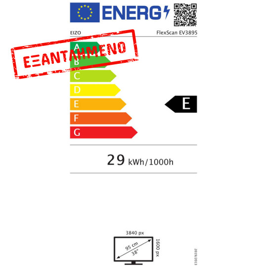 Used Monitor EV3895 Ultrawide Curved IPS/Eizo/37.5``UW-QHD/3840x1600/Black/w/Speakers/DP & 2x HDMI &