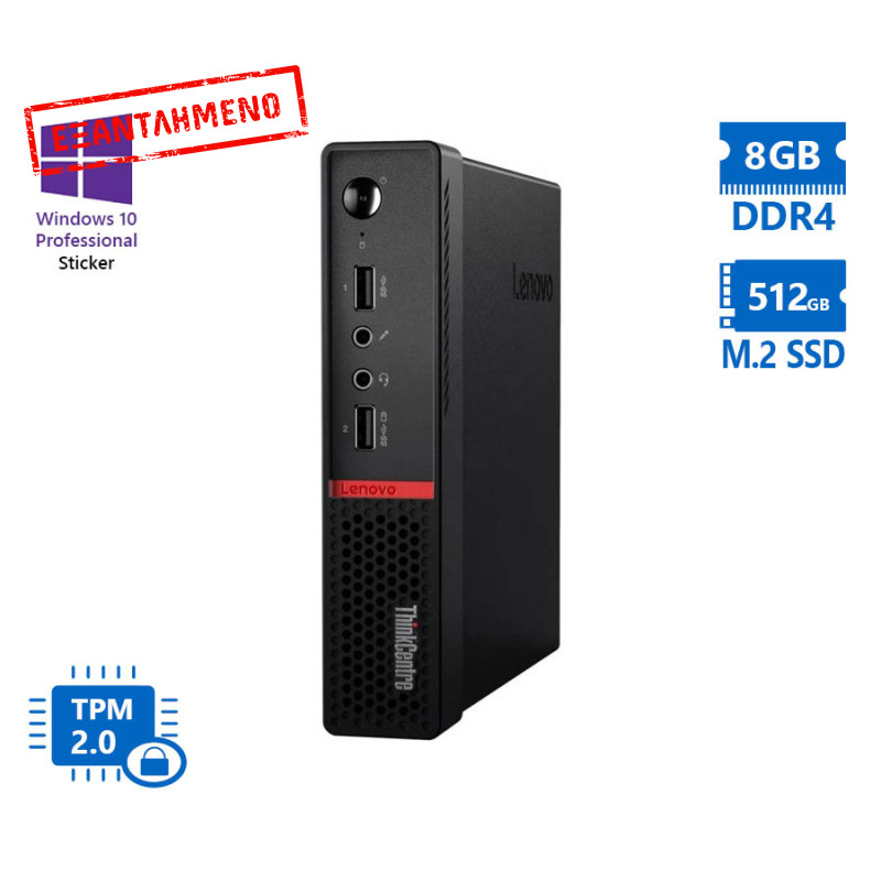 Lenovo ThinkCentre M715q Tiny AMD Ryzen 5Pro 2400GE/8GB DDR4/512GB M.2 SSD/No ODD/10P Grade A Refurb