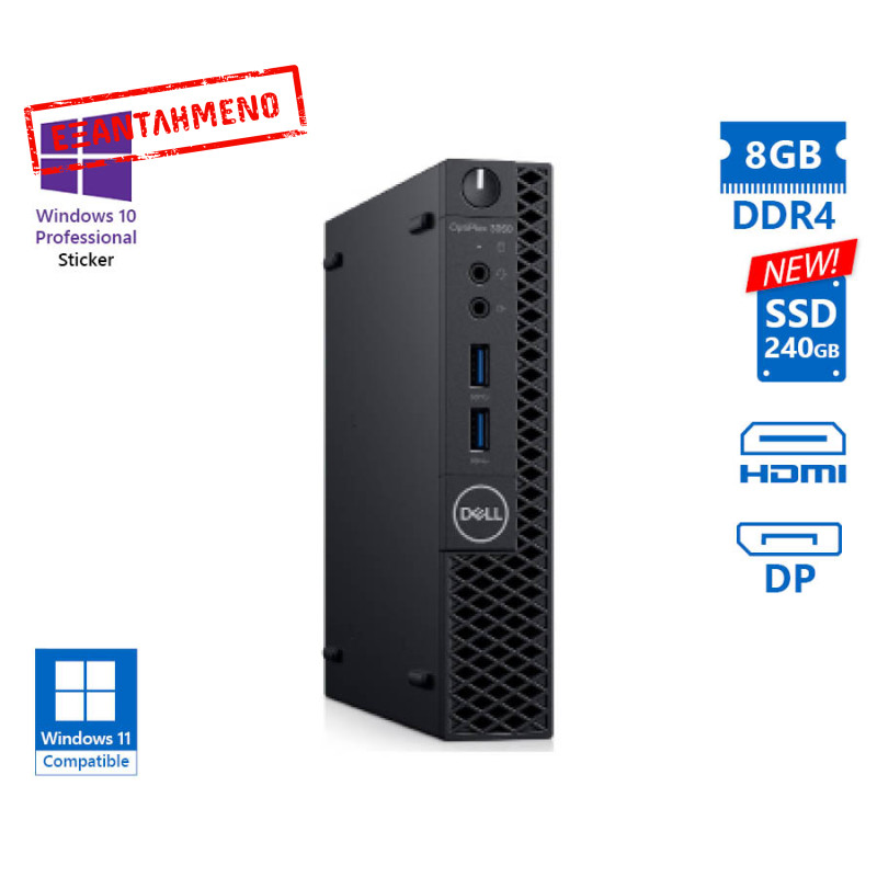 Dell Optiplex 3060 DM i5-8500T/8GB DDR4/240GB SSD New/No ODD/Grade A Refurbished PC