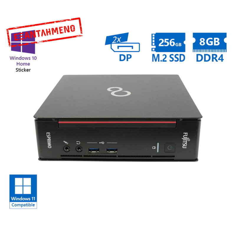 Fujitsu Esprimo Q558 USFF i5-8400/8GB DDR4/256GB M.2 SSD/No ODD/10H Grade A Refurbished PC