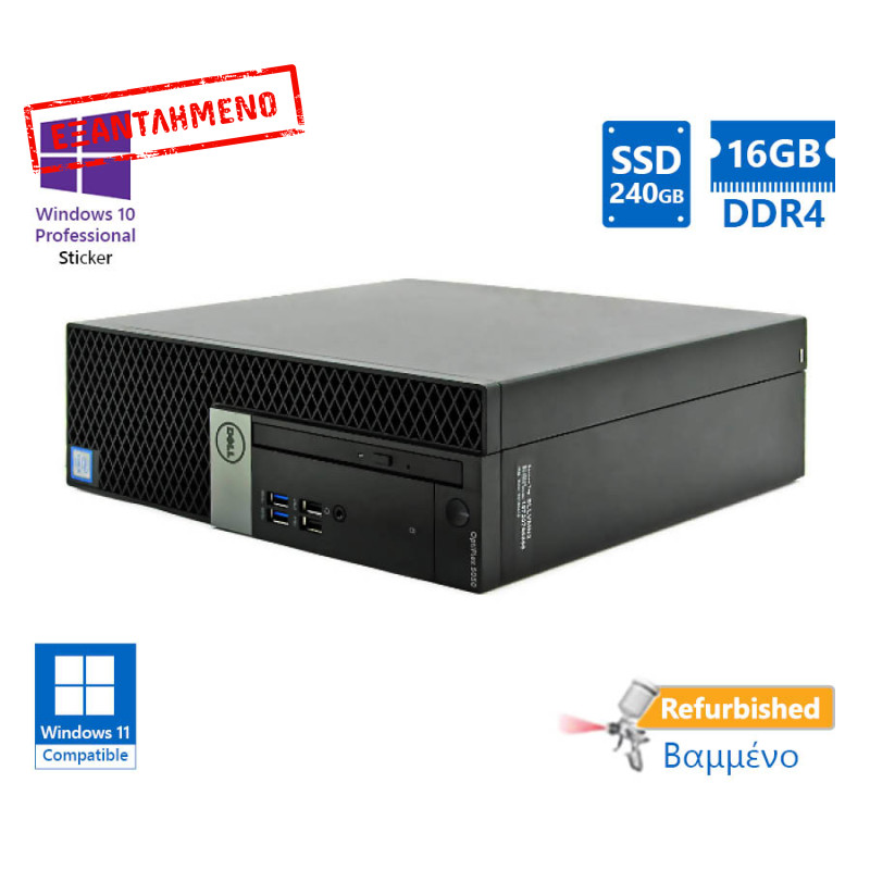 Dell 5060 SFF i5-8500/16GB DDR4/240GB SSD/No ODD/10P Grade A+ Refurbished PC