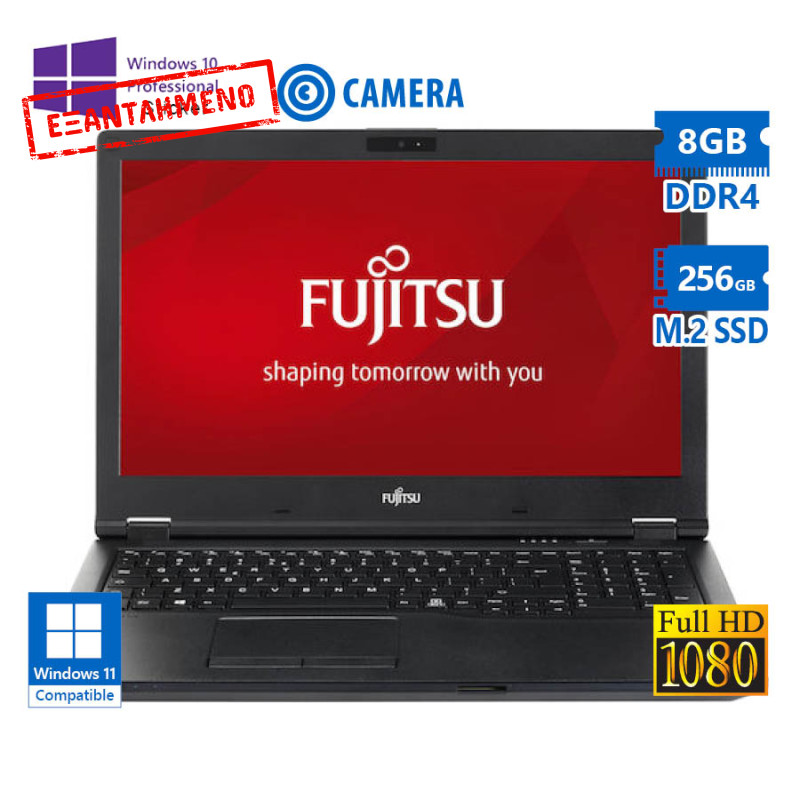 Fujitsu LifeBook E558 i5-8250U/15.6``FHD/8GB DDR4/256GB M.2 SSD/No ODD/Camera/10P  Grade A Refurbish