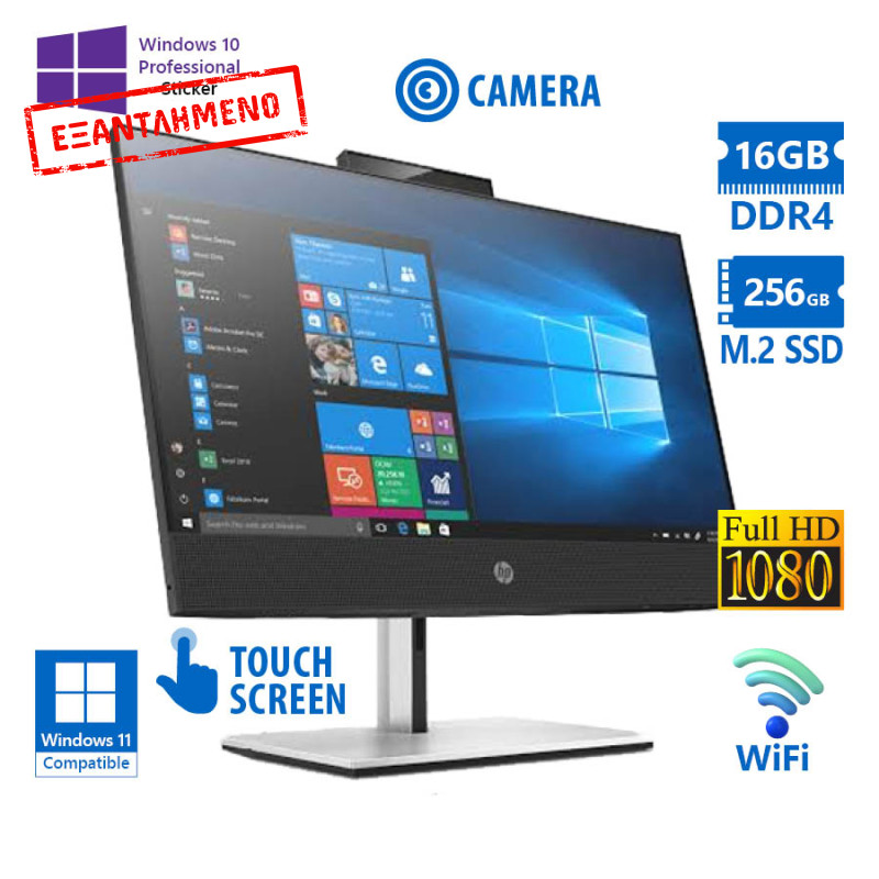 HP (A-) ProOne 600G6 AIO WiFi w/Touchscreen 21.5”FHD/i5-10500/16GB DDR4/256GB M.2 SSD/DVD/Webcam/10P