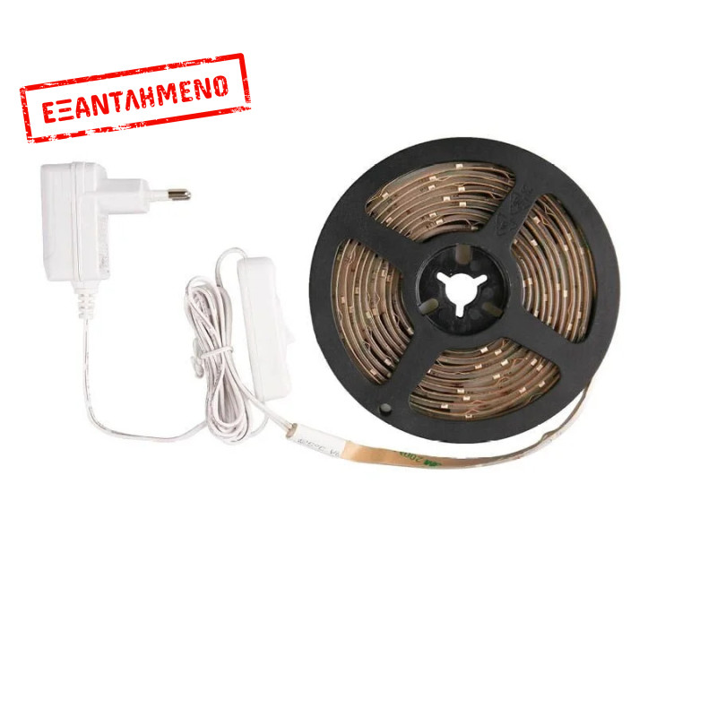 Ταινία LED 3M 12V/6W 4000K με τροφοδοτικό LEDSTND-2835-12308S202/3-WL Ταινία LED 3M 12V/6W 4000K με τροφοδοτικό LEDSTND-2835-12308S202/3-WL