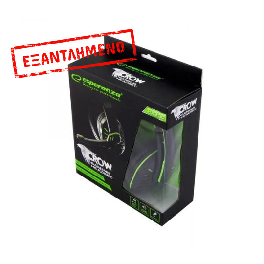 Crow Ακουστικό με μικρόφωνο gaming πράσινο EGH330G