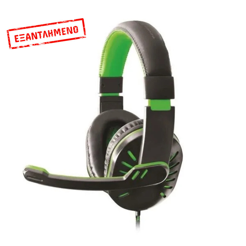 Crow Ακουστικό με μικρόφωνο gaming πράσινο EGH330G