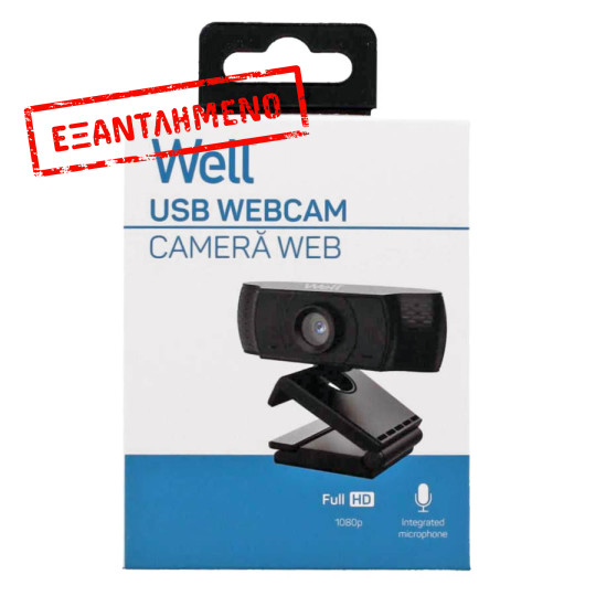 USB Webcam HD w/microphone1080P Well 102BK-WL