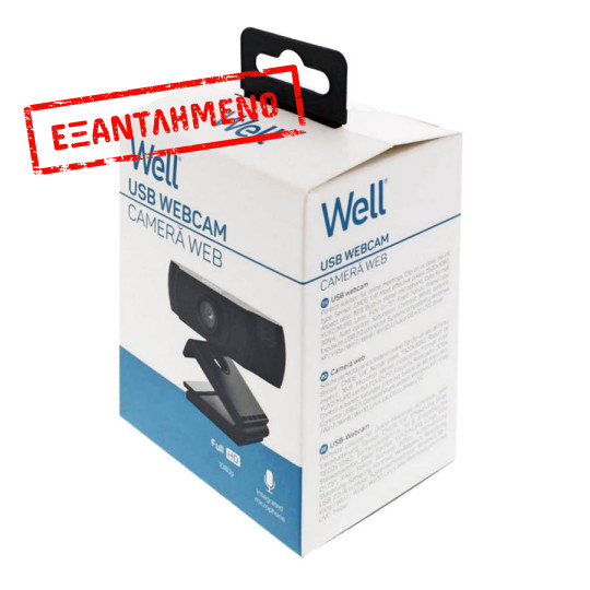 USB Webcam HD w/microphone1080P Well 102BK-WL