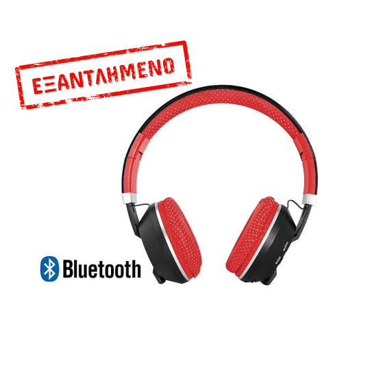 Mizzo Ακουστικό Bluetooth w/FM radio,MP3 Player,Hands-Free, αναδιπλούμενο μαύρο/κόκκινο LXBT1001