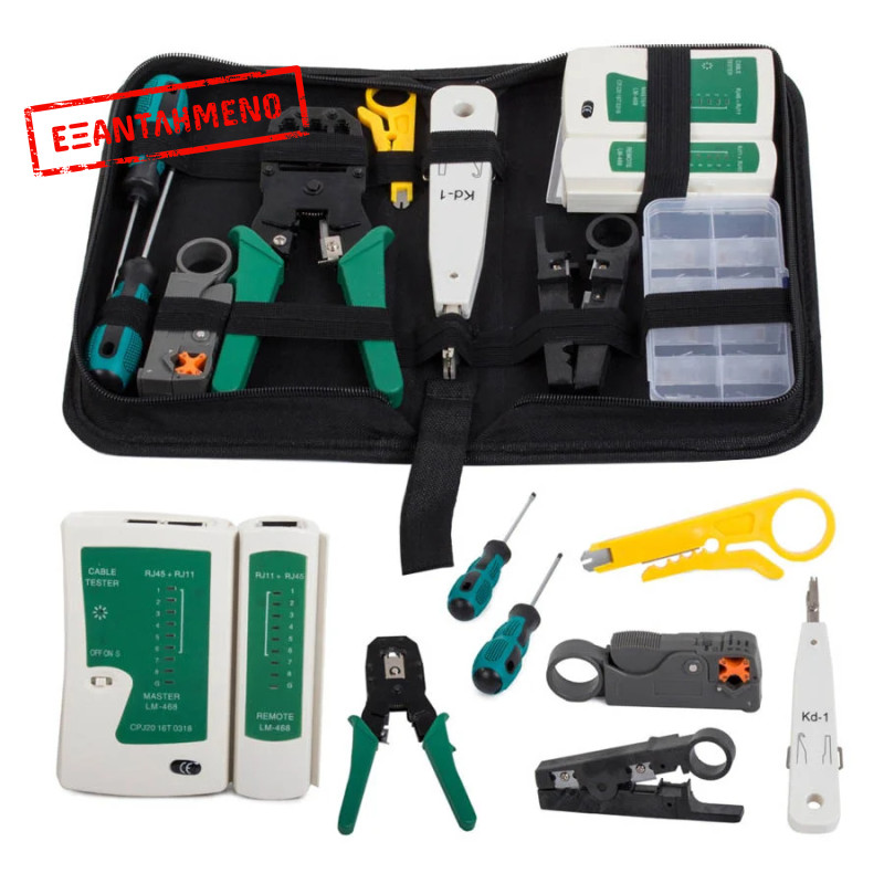 Σετ εργαλείων δοκιμής δικτύου/καλωδίων RJ45 RJ11 και Cat5e/ Cat6
