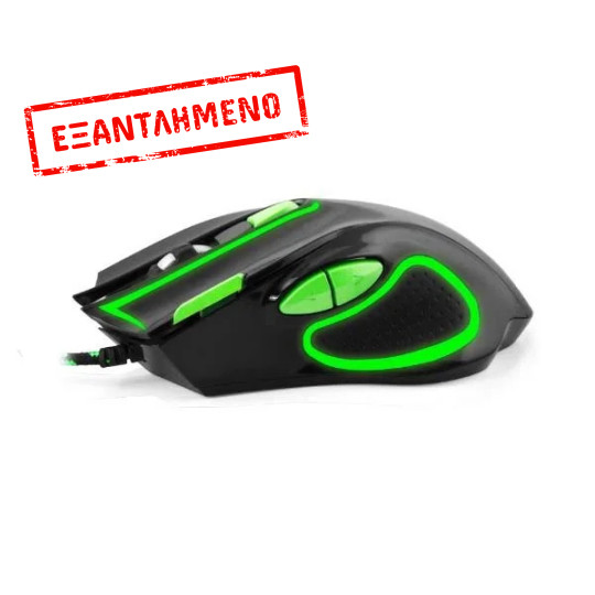 Hawk Gaming mouse ενσύρματο μαύρο/πράσινο 7 Keys 2400dpi EGM401KG