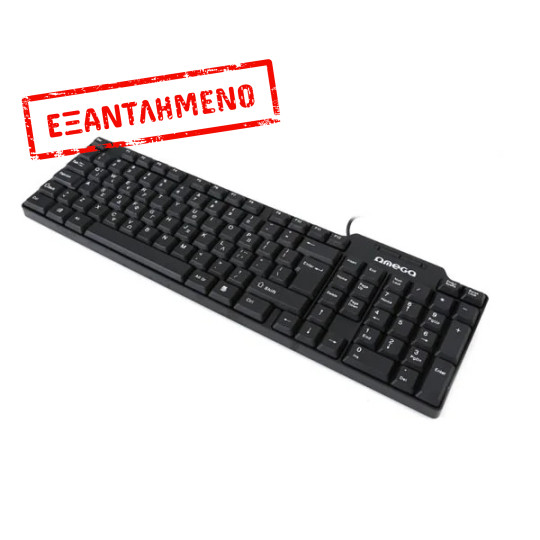 Πληκτρολόγιο USB Μαύρο με Ελληνικούς χαρακτήρες OMEGA