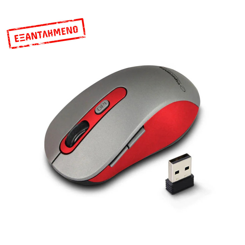 Ασύρματο Ποντίκι Adara 2.4Ghz 800-1600 Dpi κόκκινο/ασημί EM131R
