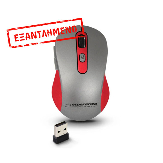 Ασύρματο Ποντίκι Adara 2.4Ghz 800-1600 Dpi κόκκινο/ασημί EM131R