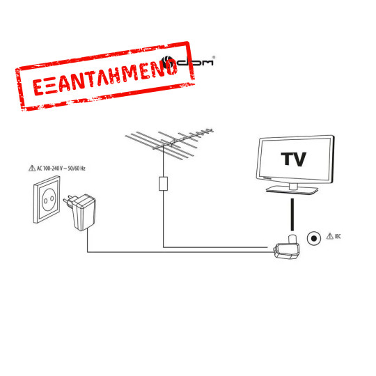 Τροφοδοτικό  DC 12 V / 100 mA.