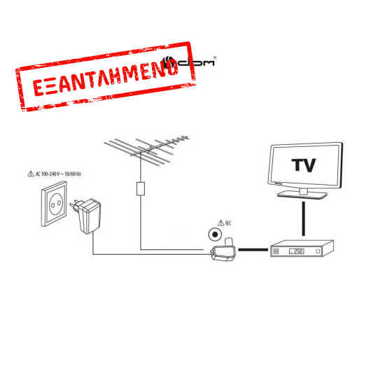 Τροφοδοτικό  DC 12 V / 100 mA.
