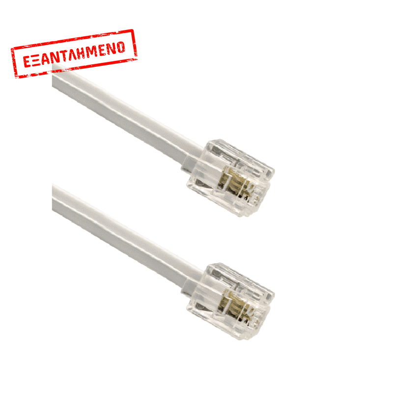 Καλώδιο 10M Λευκό Σύνδεσης Rj11 6p4c Καλώδιο 10M Λευκό Σύνδεσης Rj11 6p4c