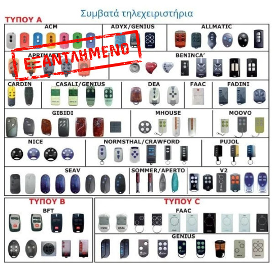 Τηλεχειριστήριο πόρτας MAGIKO1 Κυλιόμενου και Σταθερού κώδικα 433Mhz