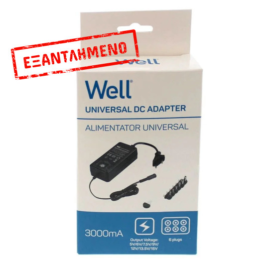 Τροφοδοτικό AC/DC Well PSUP-SMP-3000MA/6T/2-WL