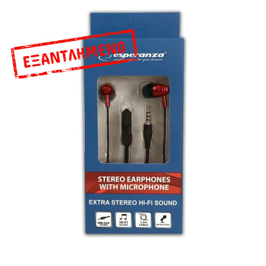 Ακουστικό με μικρόφωνο EH193KR κόκκινο