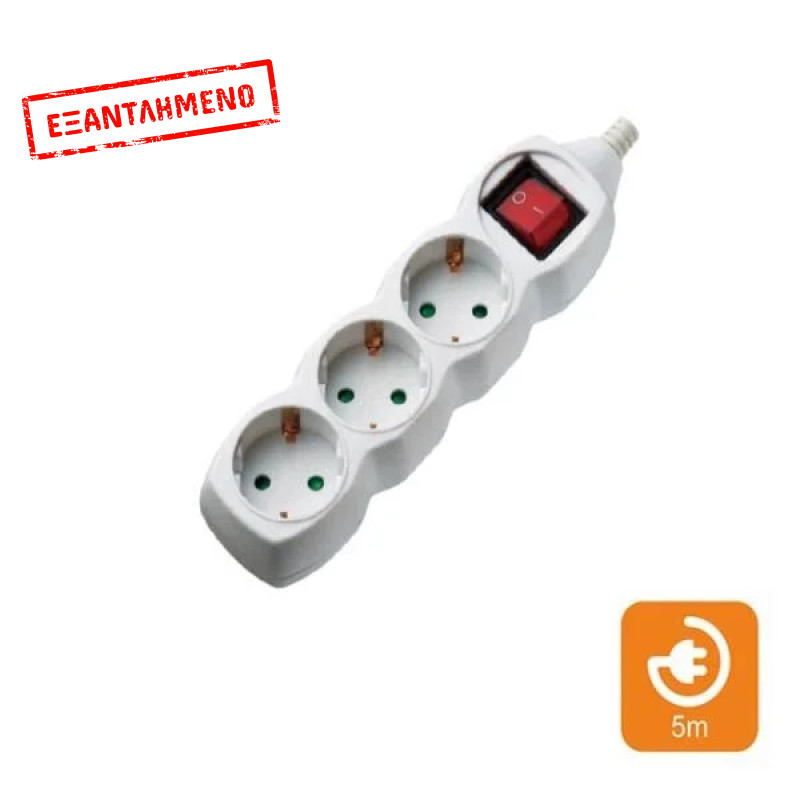 Πολύπριζα 3θ Με Διακόπτη 5M,3g1,5 COM