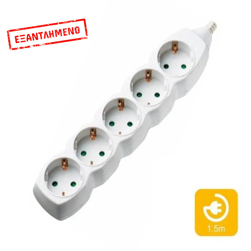 Πολύπριζα 5θ χωρίς Διακόπτη 1,5M,3g1,5 COM Πολύπριζα 5θ χωρίς Διακόπτη 1,5M,3g1,5 COM