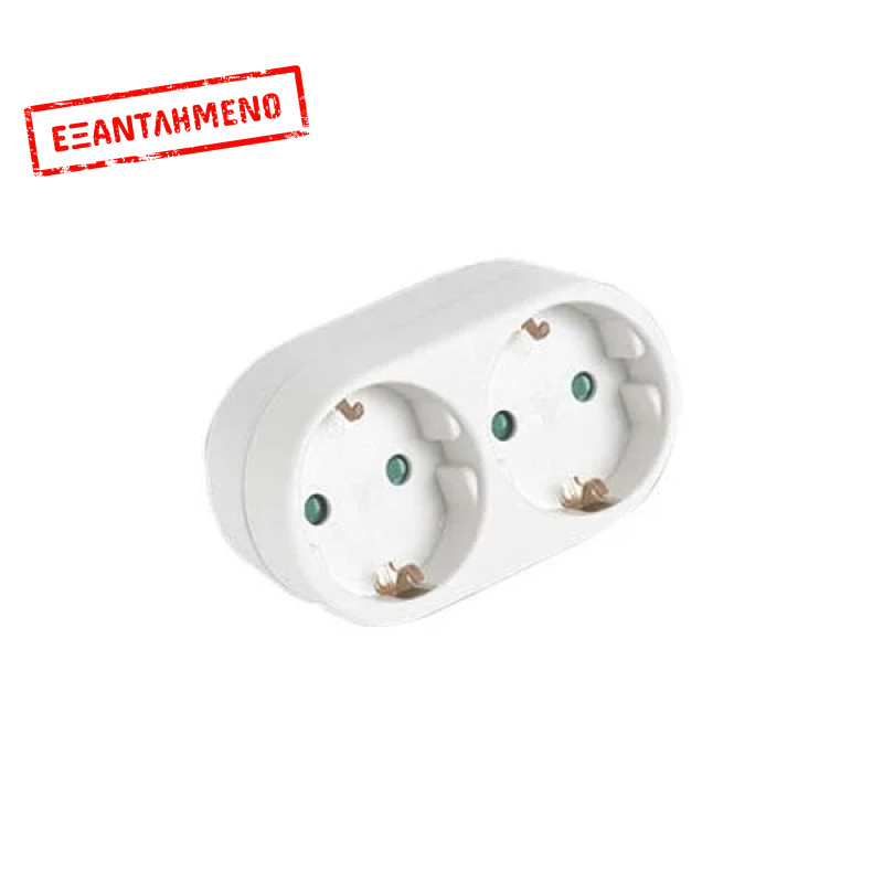 Αντάπτορας Ρεύματος χωρίς Διακόπτη 2x Σούκο COM Αντάπτορας Ρεύματος χωρίς Διακόπτη 2x Σούκο COM