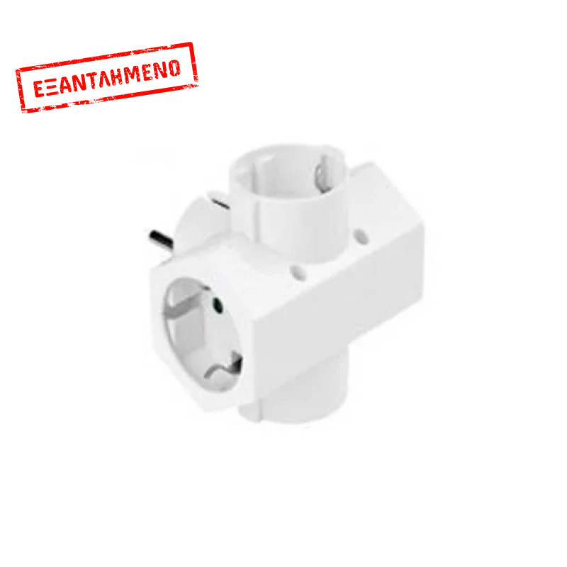 Ανατάπτορας Ρεύματος χωρίς Διακόπτη 4xΣούκο COM Ανατάπτορας Ρεύματος χωρίς Διακόπτη 4xΣούκο COM