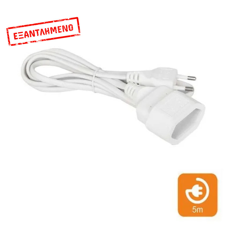 Προέκταση Πρίζας 5M Φις 2x0.75mm COM Προέκταση Πρίζας 5M Φις 2x0.75mm COM