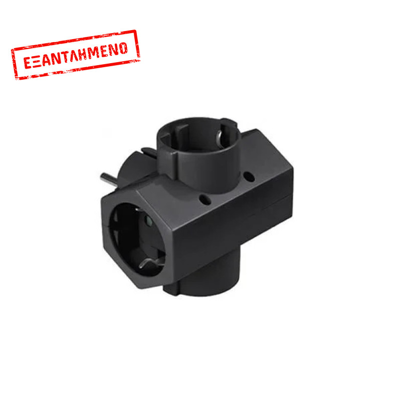 Αντάπτορας Ρεύματος Χωρίς Διακόπτη 4xΣούκο Μαύρο COM Αντάπτορας Ρεύματος Χωρίς Διακόπτη 4xΣούκο Μαύρο COM