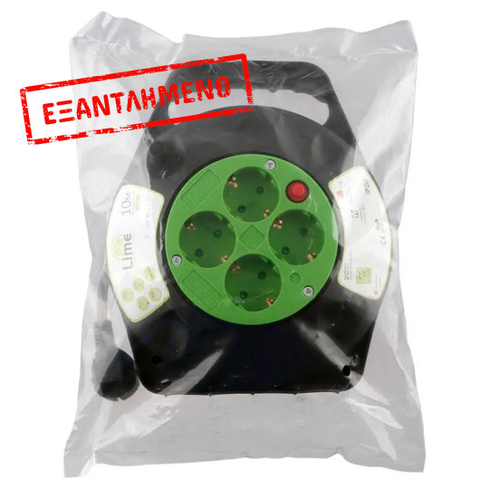 Μπαλαντέζα 10Μ Δαπέδου με 4 Πρίζες & Διακόπτη 16A 3Χ1,5MM με προστασία μαύρο LS-RE10M LIME