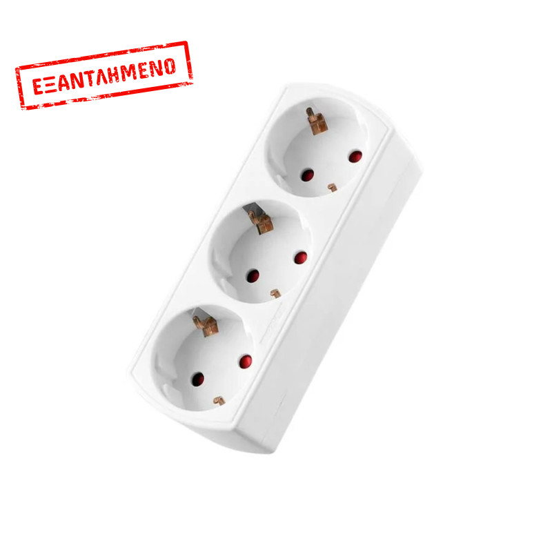 Αντάπτορας Ρεύματος 3x Σούκο LS-3ADW LIME