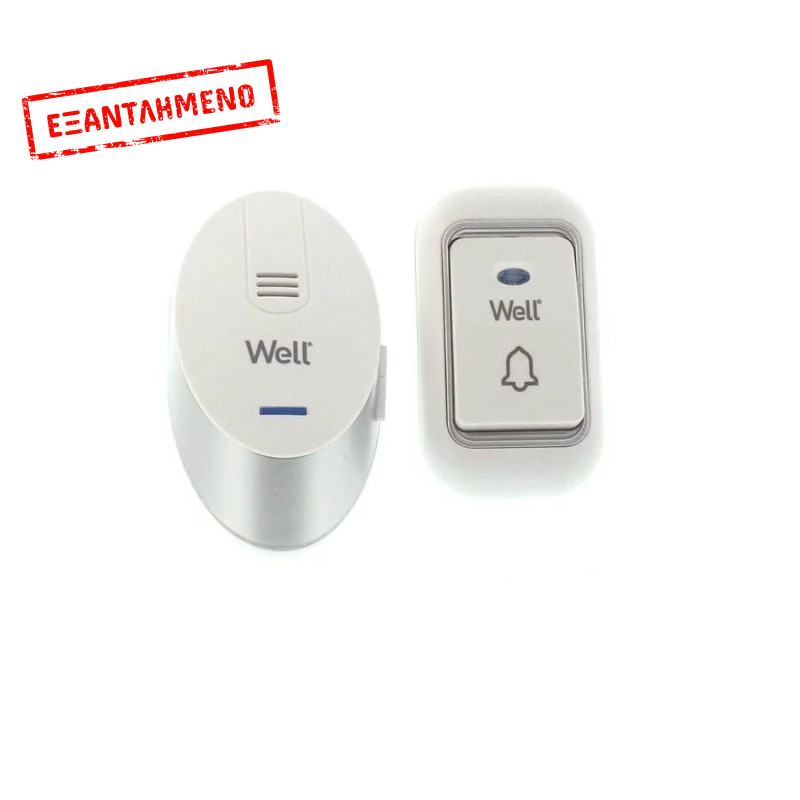 Κουδούνι Ασύρματο AC 220v Πομπός-Δεκτης 32 Μελωδιών Well DOORBELL-KNOCK-WL