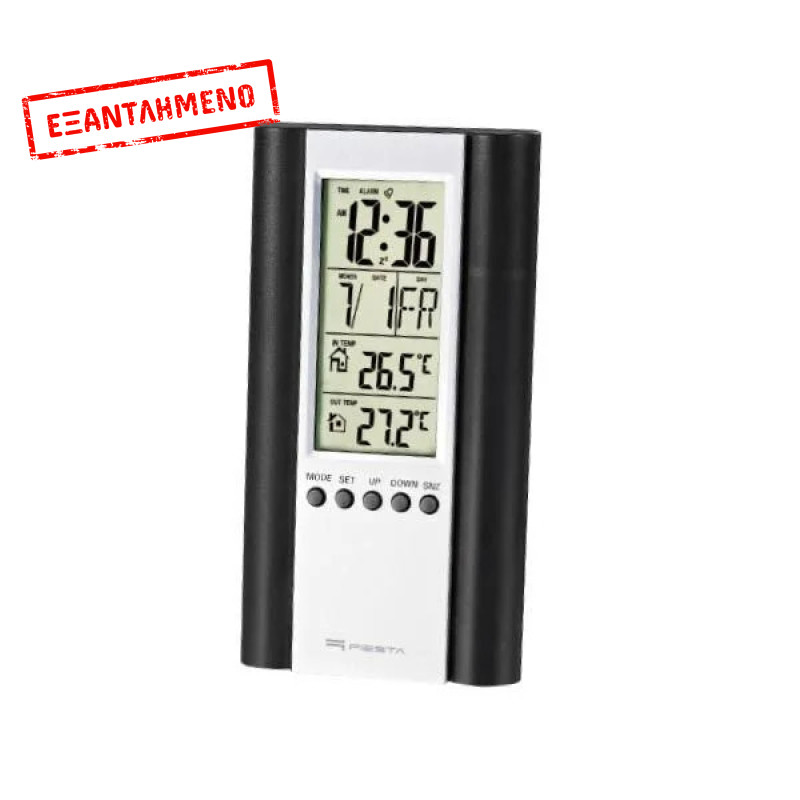 FIESTA ψηφιακό θερμόμετρο εσωτερικού/εξωτερικού χώρου μαύρο FSTT04B FIESTA ψηφιακό θερμόμετρο εσωτερικού/εξωτερικού χώρου μαύρο FSTT04B