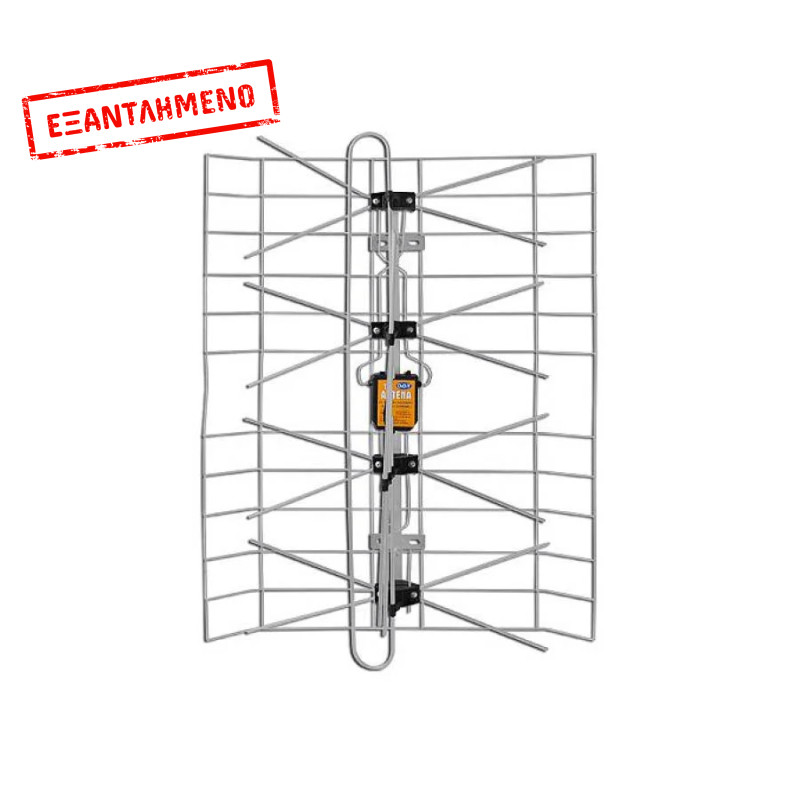 Εξωτερική Κεραία 12db Πλέγμα με ενισχυτή και τροφοδοτικό ANTE-4533