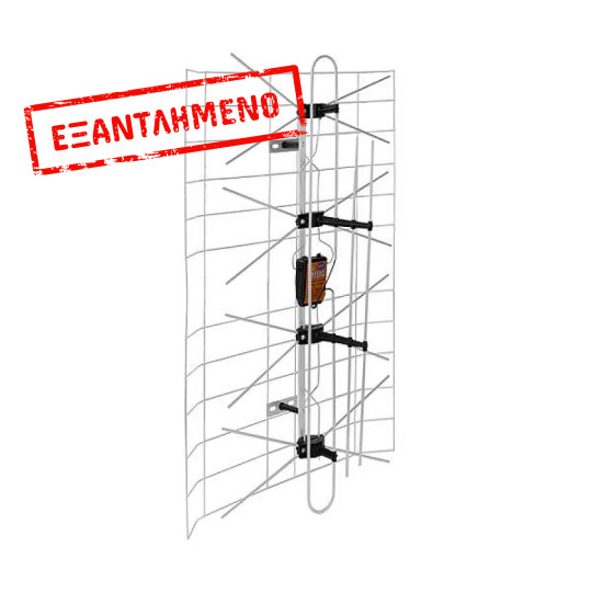Εξωτερική Κεραία 12db Πλέγμα με ενισχυτή και τροφοδοτικό ANTE-4533