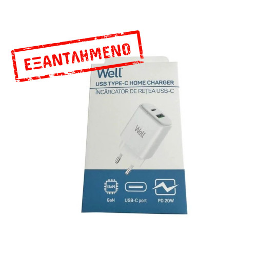 Universal Dual USB 3.0/Type C FastTravel Wall Charger QC3.0 5VDC/3A (20W) Λευκό Well PSUP-USB-WPQ200