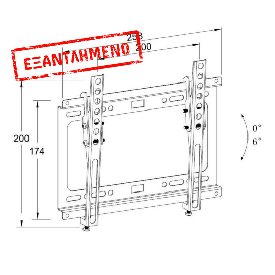 Βάση TV Well 13"- 43" Ρυθμιζόμενη TVS-LCD-TL43-WL