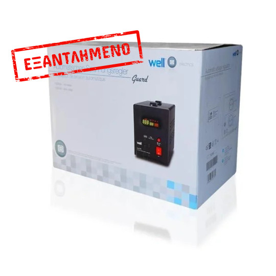 AVR-1500VA WELL ΨΗΦΙΑΚΟ με USB έξοδο GUARD LCD Display Black AVR-REL-GUARD1500-WL