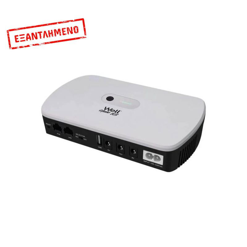 Mini DC UPS 18W, 5V/9V/12V, POE 15V/24V, USB Hale 18 Well UPS-DC-HALE18-WL