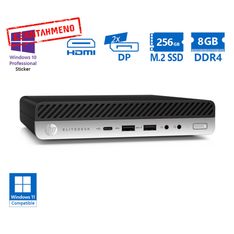 HP (A-) EliteDesk 800G5 DM i5-9500/8GB DDR4/256GB M.2 SSD/No ODD/10P Grade A- Refurbished PC