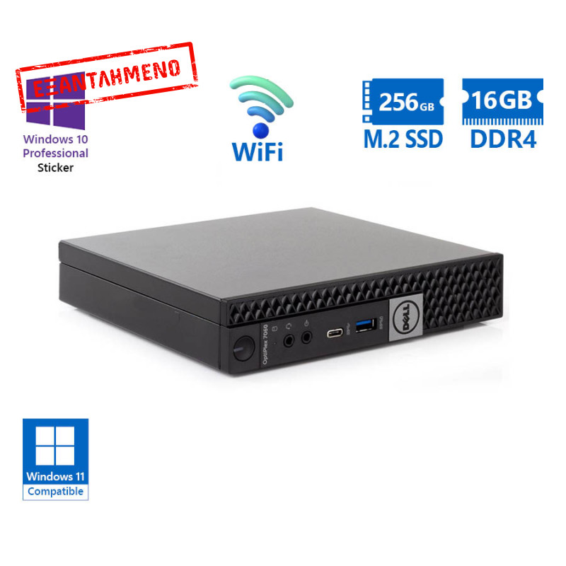 Dell Optiplex 7060 DM WiFi i5-8500T/16GB DDR4/256GB M.2 SSD/No ODD/10P Grade A Refurbished PC