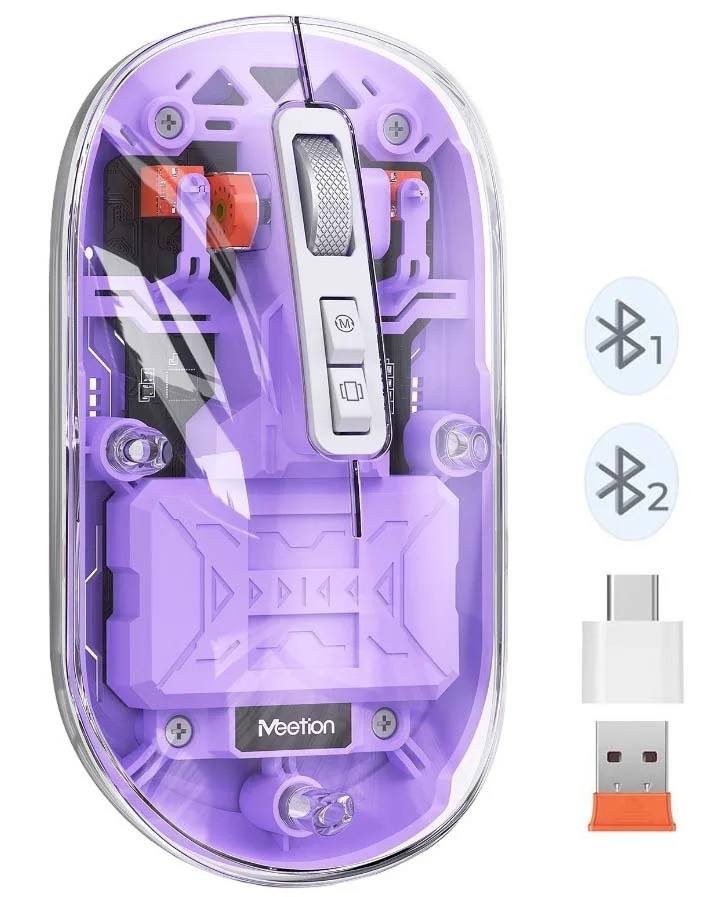 Meetion MT-BTM005 Ασύρματο Ποντίκι Μωβ