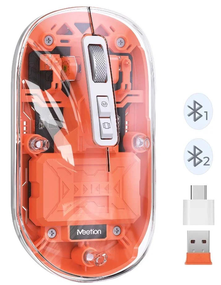 Meetion MT-BTM005 Ασύρματο Ποντίκι Πορτοκαλί